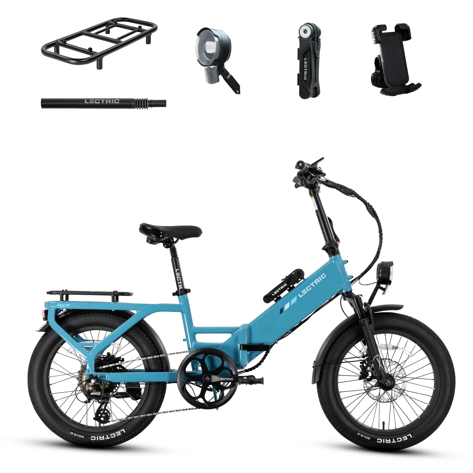 XP4 750 Step-Thru Raindrop Blue + FREE LevelUp Rack. Phone Mount. Suspension Seat Post. Elite Headlight. Bike Lock ($365 Value)