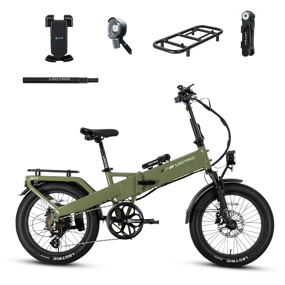 XP4 750 Pine Green + FREE LevelUp Rack. Suspension Seat Post. Elite Headlight. Bike Lock. Phone Mount ($365 Value)